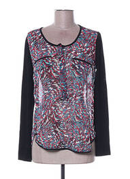Blouse légère et transparente manches longues noir ARELINE femme