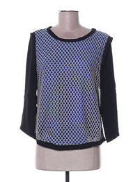 T-shirt coupe droite manches 3/4 bleu ARELINE femme