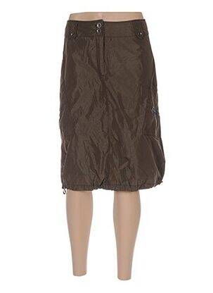 Jupe mi-longue taille normale vert ARELINE femme