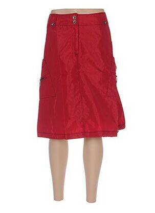 Jupe mi-longue taille normale rouge ARELINE femme
