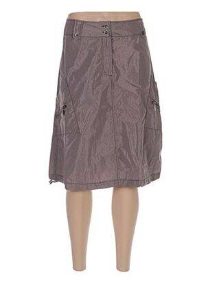 Jupe mi-longue taille normale marron ARELINE femme