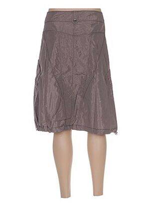 Jupe mi-longue taille normale marron ARELINE femme