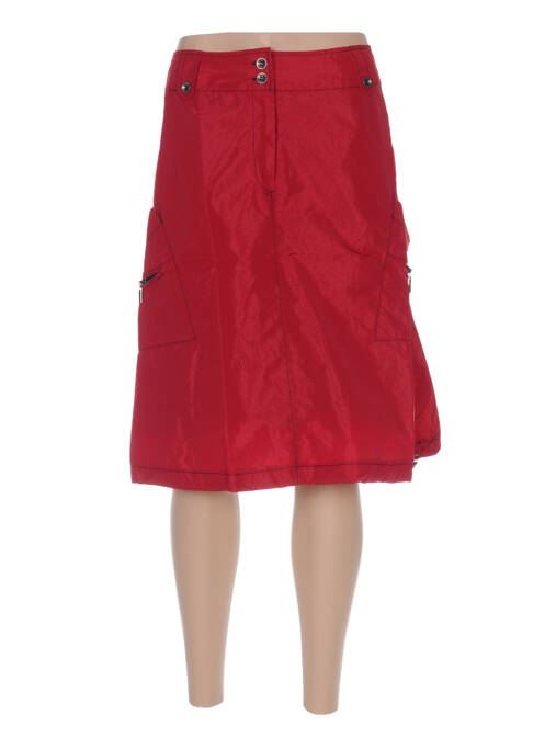 Jupe mi-longue taille normale rouge ARELINE femme