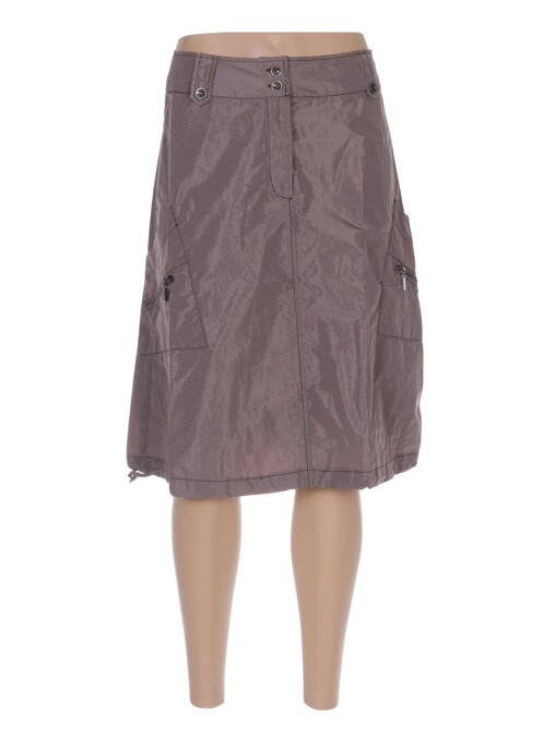 Jupe mi-longue taille normale marron ARELINE femme