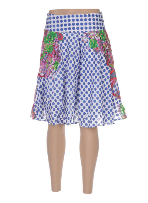 Jupe mi-longue bleu ARELINE pour femme