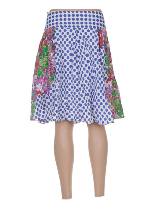 Jupe mi-longue bleu ARELINE pour femme