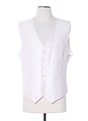 Gilet sans manche empiècements beige GREGE CREATION homme