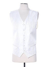 Gilet sans manche tissage satiné beige CLAUDE GABRIEL homme