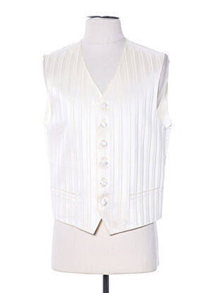 Gilet sans manche tissage satiné beige AUTHENTIQUE homme