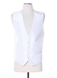 Gilet sans manche tissage satiné beige CLAUDE GABRIEL homme