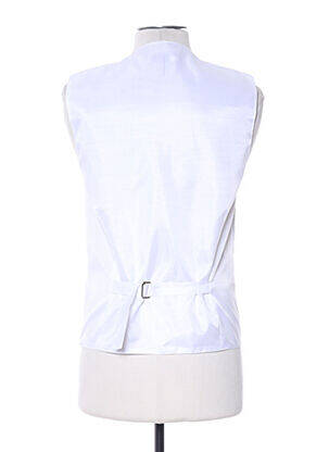 Gilet sans manche empiècements blanc CLAUDE GABRIEL homme