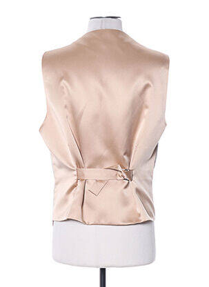 Gilet sans manche empiècements beige GREGE CREATION homme