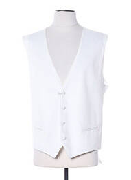 Gilet sans manche tissage satiné beige CLAUDE GABRIEL homme