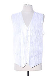 Gilet sans manche tissage satiné blanc CLAUDE GABRIEL homme