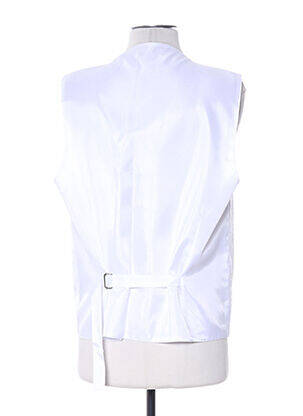 Gilet sans manche empiècements blanc CLAUDE GABRIEL homme