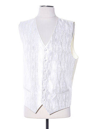 Gilet sans manche empiècements beige CLAUDE GABRIEL homme
