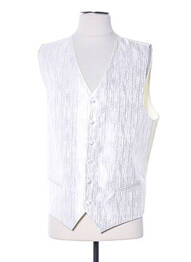 Gilet sans manche tissage satiné beige CLAUDE GABRIEL homme