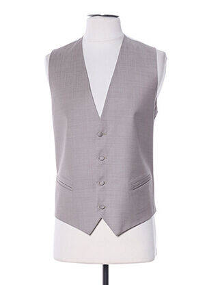 Gilet sans manche empiècements marron CLAUDE GABRIEL homme