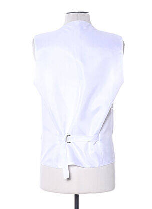 Gilet sans manche empiècements blanc CLAUDE GABRIEL homme