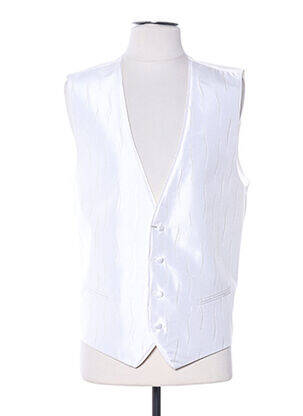Gilet sans manche empiècements beige CLAUDE GABRIEL homme