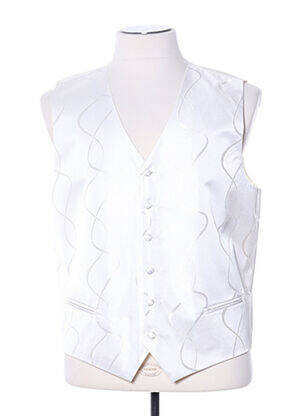 Gilet sans manche empiècements beige CLAUDE GABRIEL homme