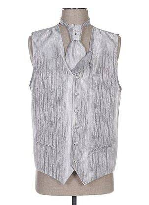 Gilet sans manche tissage satiné gris CLAUDE GABRIEL homme