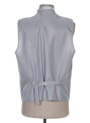 Gilet sans manche tissage satiné gris CLAUDE GABRIEL homme