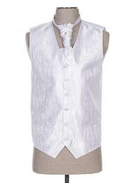 Gilet sans manche tissage satiné blanc CLAUDE GABRIEL homme