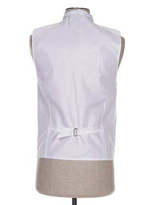 Gilet sans manche tissage satiné blanc CLAUDE GABRIEL homme