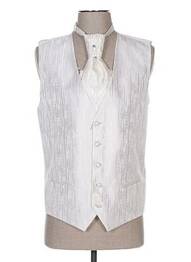 Gilet sans manche tissage satiné beige CLAUDE GABRIEL homme