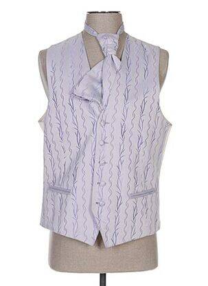 Gilet sans manche tissage satiné violet GREGE CREATION homme