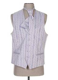 Gilet sans manche tissage satiné violet GREGE CREATION homme