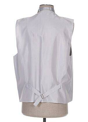 Gilet sans manche tissage satiné gris CLAUDE GABRIEL homme
