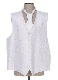 Gilet sans manche tissage satiné blanc CLAUDE GABRIEL homme