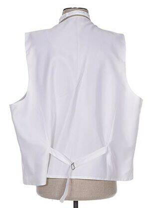 Gilet sans manche tissage satiné blanc CLAUDE GABRIEL homme