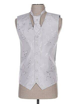 Gilet sans manche tissage satiné gris CLAUDE GABRIEL homme