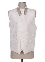 Gilet sans manche tissage satiné beige CLAUDE GABRIEL homme