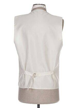 Gilet sans manche tissage satiné beige CLAUDE GABRIEL homme