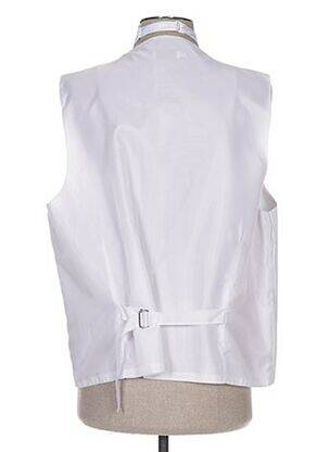 Gilet sans manche tissage satiné blanc CLAUDE GABRIEL homme
