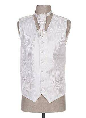 Gilet sans manche tissage satiné beige CLAUDE GABRIEL homme