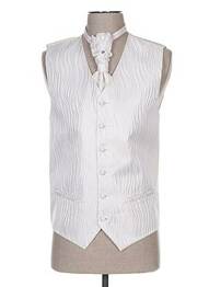 Gilet sans manche tissage satiné beige CLAUDE GABRIEL homme