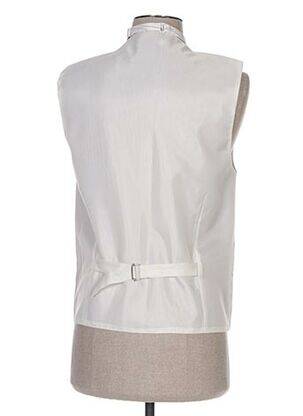 Gilet sans manche tissage satiné beige CLAUDE GABRIEL homme