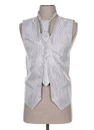 Gilet sans manche tissage satiné gris CLAUDE GABRIEL homme