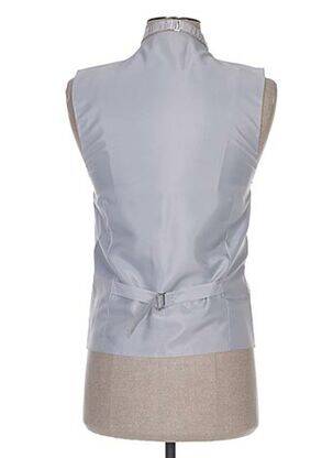 Gilet sans manche tissage satiné gris CLAUDE GABRIEL homme