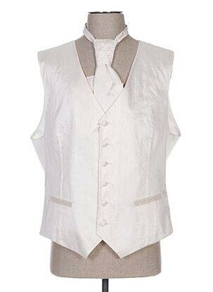 Gilet sans manche tissage satiné beige GREG ROMA homme