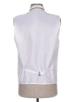 Gilet sans manche tissage satiné blanc CLAUDE GABRIEL homme