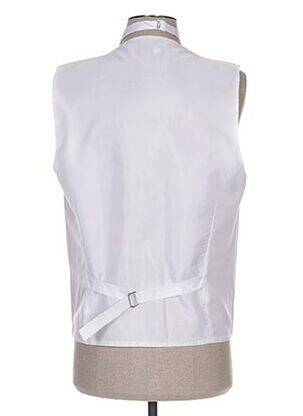 Gilet sans manche tissage satiné blanc CLAUDE GABRIEL homme