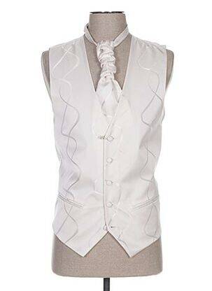 Gilet sans manche tissage satiné beige CLAUDE GABRIEL homme