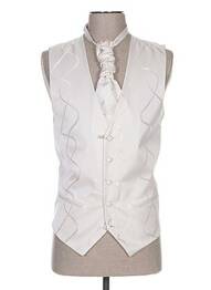Gilet sans manche tissage satiné beige CLAUDE GABRIEL homme