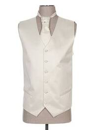 Gilet sans manche tissage satiné beige CLAUDE GABRIEL homme